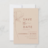 Terracotta Boho Save the Date Fotolijn Kunst (Achterkant)