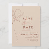 Terracotta Boho Save the Date Fotolijn Kunst (Achterkant)