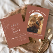 Terracotta Boho Save the Date Fotolijn Kunst