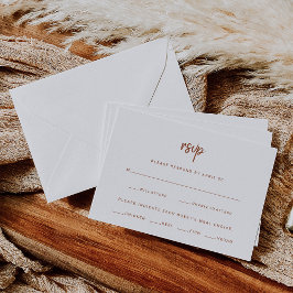 Terracotta Boho Script | Keuze uit weddenschappen RSVP Kaartje