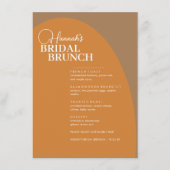 Terracotta Boho Script Minimal Bridal Brunch Menu (Voorkant)