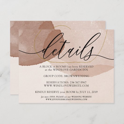 Terracotta Boho Strand Eenvoudige Details Eenvoudi RSVP Kaartje (Voorkant / Achterkant)