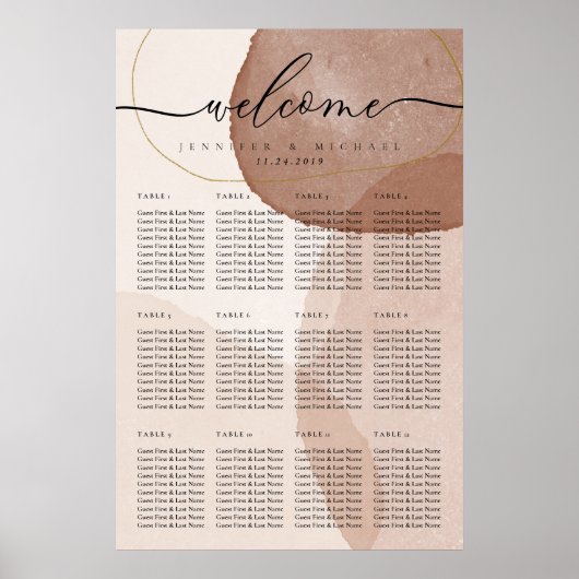 Terracotta Boho-strandhuwelijk welkom Poster (Voorkant)