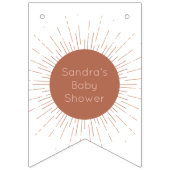 Terracotta Boho Sun Baby shower Bunting Flags Vlaggetjes (Tweede vlag)