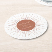 Terracotta Boho Sun Ronde Kartonnen Onderzetter (Gebogen)