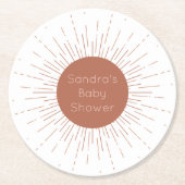 Terracotta Boho Sun Ronde Kartonnen Onderzetter (Voorkant)