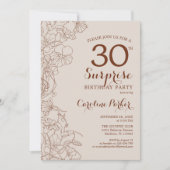 Terracotta Boho Surprise 30e verjaardag Kaart (Voorkant)