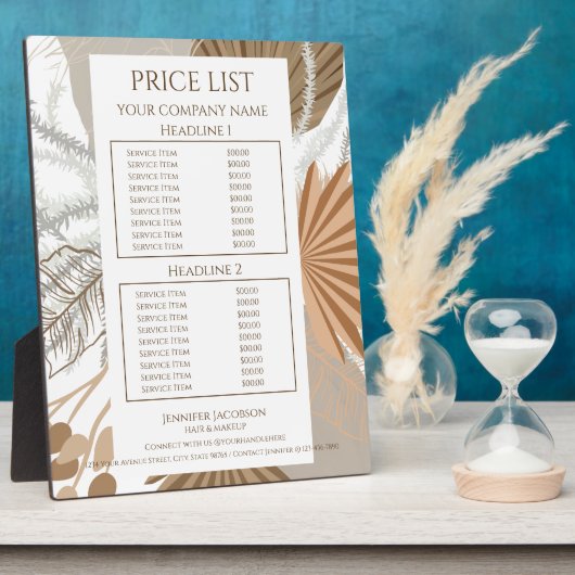 Terracotta Boho Tropical Fotoplaat (Zijkant)