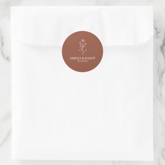 Terracotta Boho Trouw Envelope Zegel Sticker (Tas)
