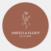 Terracotta Boho Trouw Envelope Zegel Sticker (Voorkant)