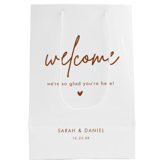 Terracotta Boho Trouw Favorieten Medium Cadeauzakje (Achterkant)