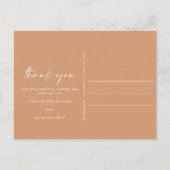 Terracotta Boho Trouwfoto Dank u Briefkaart (Achterkant)