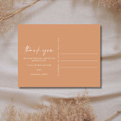 Terracotta Boho Trouwfoto Dank u Briefkaart