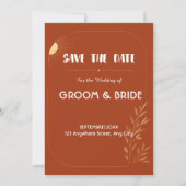 Terracotta Boho Trouwkaart Save the Date (Voorkant)