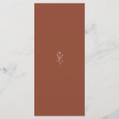 Terracotta Boho Trouwmenu Kaart (Achterkant)