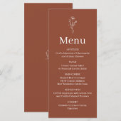 Terracotta Boho Trouwmenu Kaart (Voorkant / Achterkant)
