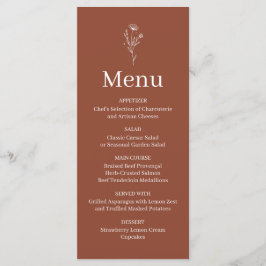 Terracotta Boho Trouwmenu Kaart