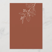 Terracotta Boho Trouwmenu met bloemschilderkunst Menu (Achterkant)