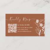 Terracotta Boho Typografie QR Code RSVP Weddenscha Informatiekaartje (Voorkant)
