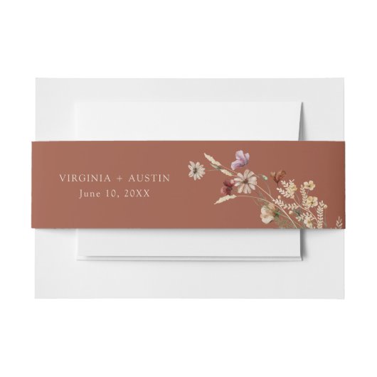 Terracotta Boho Uitnodigingen Wikkel (Voorkant Voorbeeld)