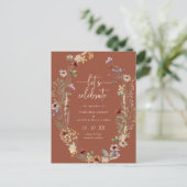 Terracotta Boho Verlovingspartij Briefkaart (Staand voorkant)