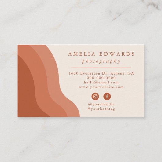 terracotta boho visitekaartje modern bedrijf (Achterkant)