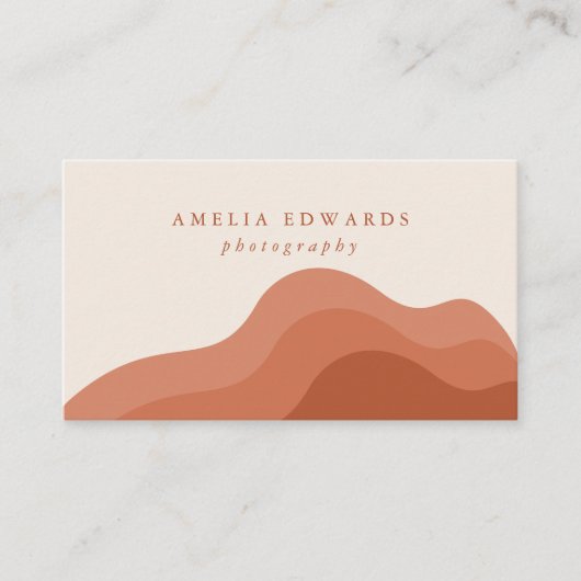 terracotta boho visitekaartje modern bedrijf (Voorkant)