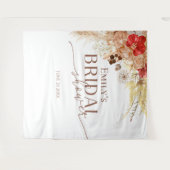 Terracotta Boho Vrijgezellenfeest Achtergrond Foto Wandkleed (Voorkant (horizontaal))