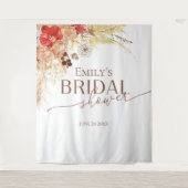 Terracotta Boho Vrijgezellenfeest Achtergrond Foto Wandkleed (Voorkant)