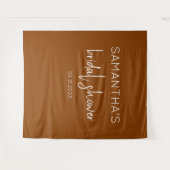 Terracotta Boho Vrijgezellenfeest Achtergrond Wandkleed (Voorkant (horizontaal))