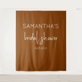 Terracotta Boho Vrijgezellenfeest Achtergrond Wandkleed (Voorkant)