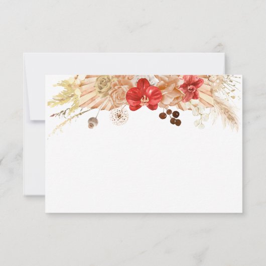 Terracotta Boho Vrijgezellenfeest Dank u Kaarten RSVP Kaartje (Achterkant)