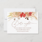 Terracotta Boho Vrijgezellenfeest Datum Nacht Jar  RSVP Kaartje (Voorkant)