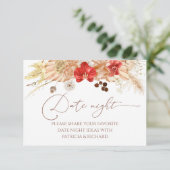 Terracotta Boho Vrijgezellenfeest Datum Nacht Jar  RSVP Kaartje (Staand voorkant)