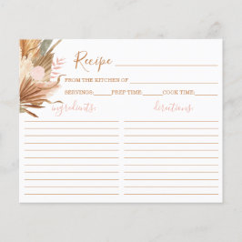 Terracotta boho Vrijgezellenfeest Recipe Kaart