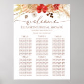 Terracotta Boho Vrijgezellenfeest Zitkaarten Poster (Voorkant)