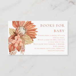 terracotta Boho waterverf bloemenboeken voor Baby Informatiekaartje
