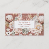 Terracotta Boho Waterverf Bloemenontwerper Visitekaartje (Voorkant)