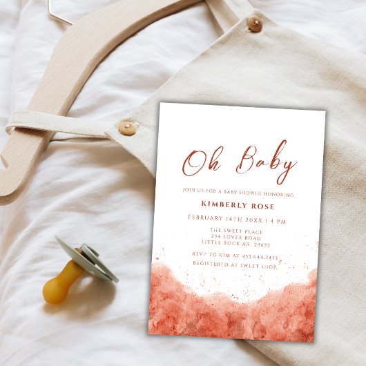 Terracotta Boho Waterverf Desert Baby shower Kaart