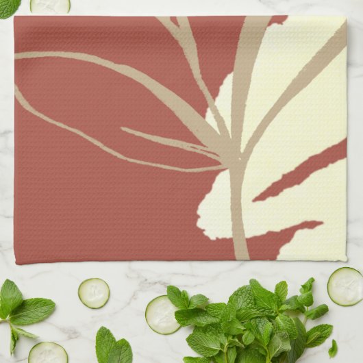 Terracotta Boho Waterverf Theedoek (Gevouwen)