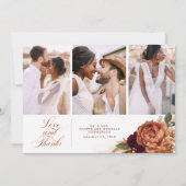 Terracotta Boho Wedding Bedankt 3 Foto's (Voorkant)