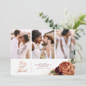 Terracotta Boho Wedding Bedankt 3 Foto's (Staand voorkant)