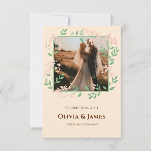 Terracotta Boho Wedding Dank u kaart (Achterkant)