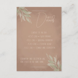 Terracotta Boho Wedding Enclosure Card Informatiekaartje