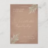 Terracotta Boho Wedding Enclosure Card Informatiekaartje (Achterkant)