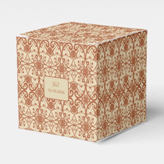 Terracotta  Boho Wedding Favoriet Box Bedankdoosjes (Voorkant Zijde)