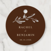 Terracotta Boho Wedding Floral Brown Elegant Chic Bedankjes Labels (Voorkant)