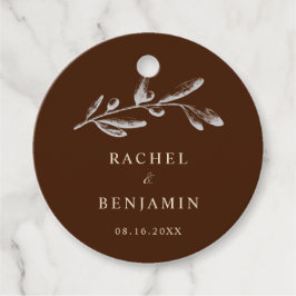 Terracotta Boho Wedding Floral Brown Elegant Chic Bedankjes Labels