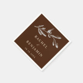 Terracotta Boho Wedding Floral Brown Elegant Chic Servet (Hoek)