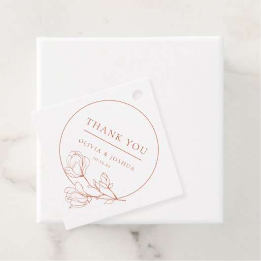 Terracotta Boho Wedding Hartelijk dank Bedankjes Labels (In situ)